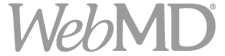 WebMD wordmark logo displayed in light gray text on a transparent background.